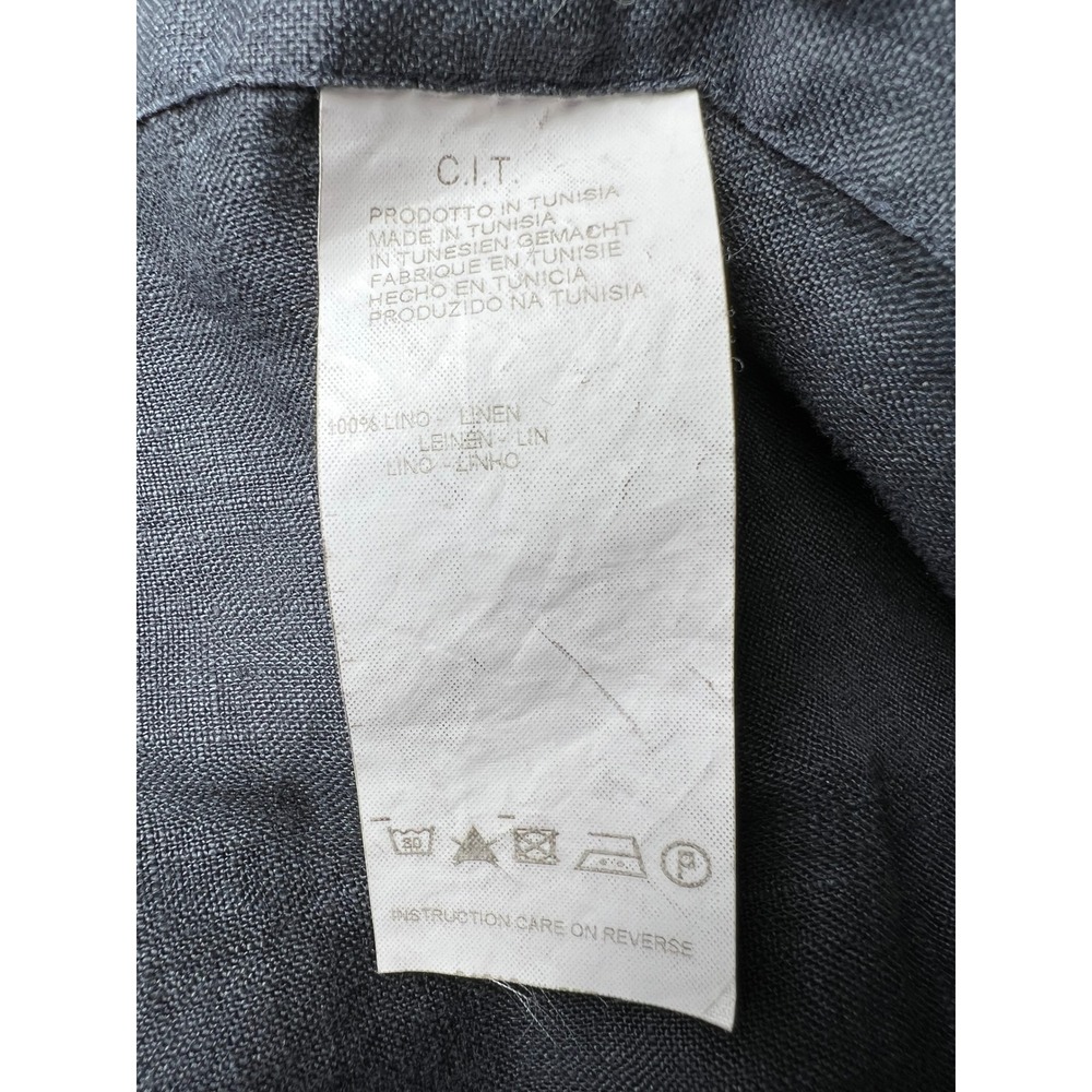 Armani Collezioni Men's 100% Linen Utility Charcoal Gray Shirt Sz L NWT - Picture 7 of 7